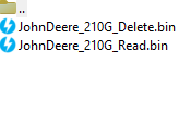 John Deere 210G Delete