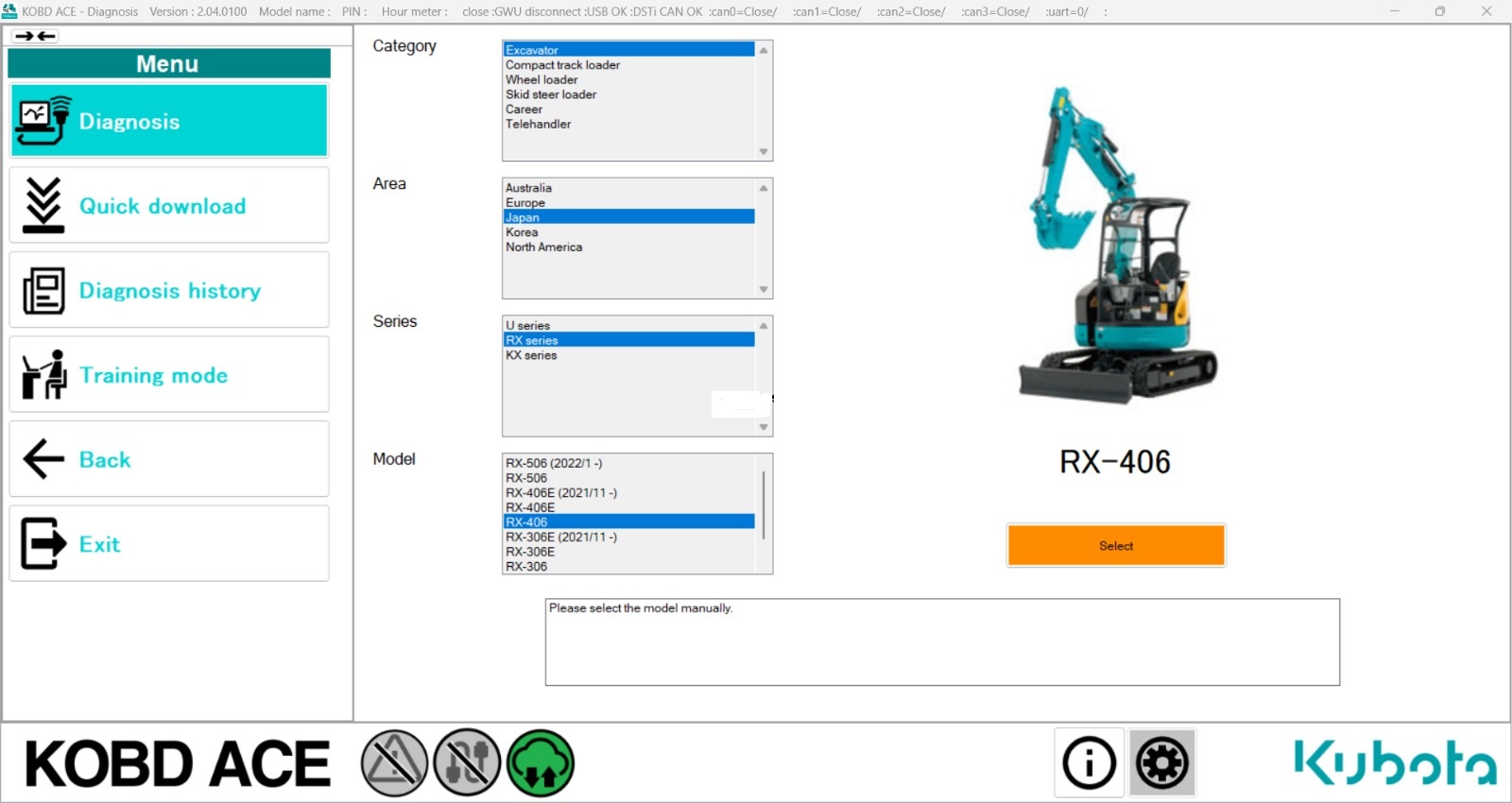 Kubota Diagnostic Software KOBD ACE