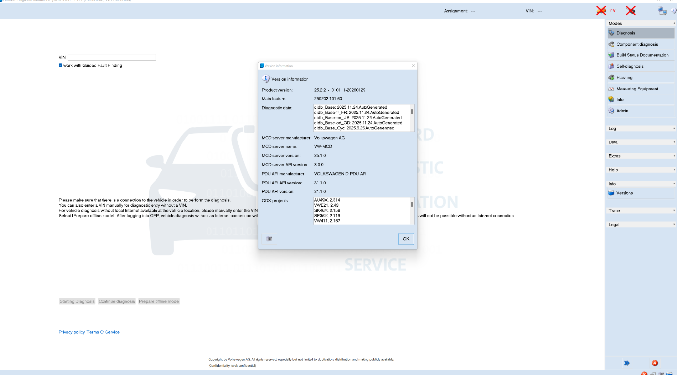 ODIS Service v25.2.2 + ODIS Engineering v20.0.0