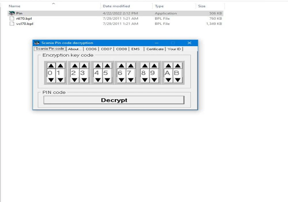 NEW SCANIA PIN CODE DECRYPTION