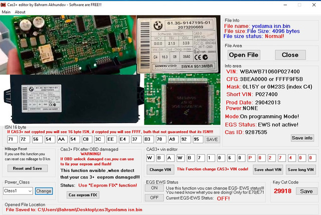BMW cas3++ editor