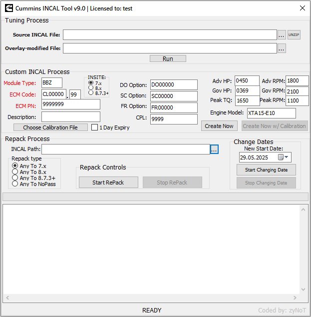 Cummins Incal Tool 9.0